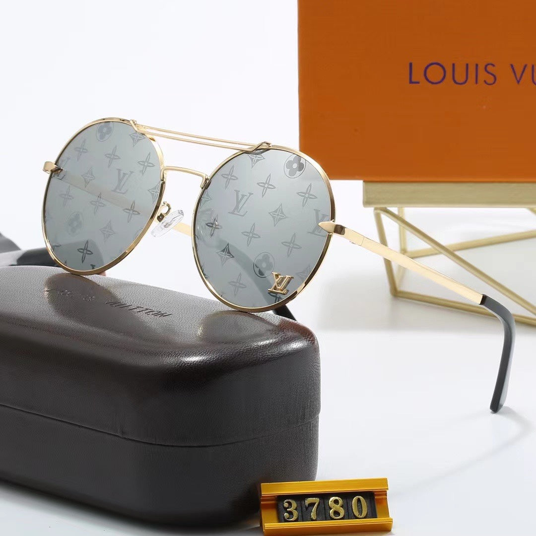 Full Logo Round Sunglasses-With Gift Box