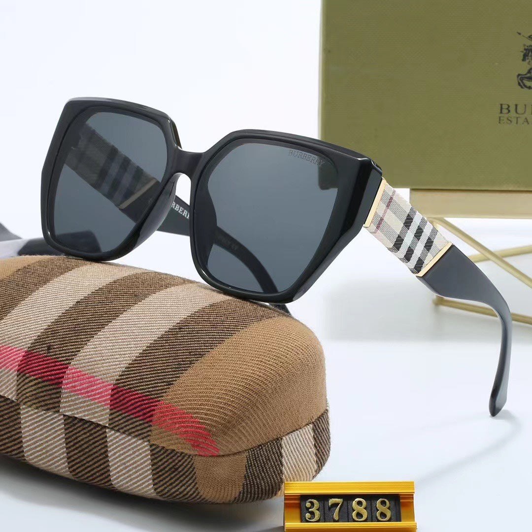 Classic Checkered Frame Sunglasses-With Gift Box