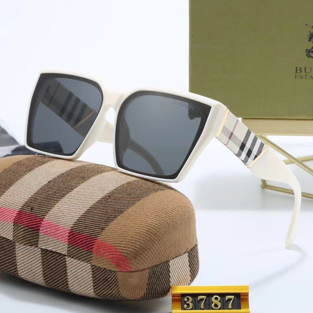 Classic Checkered Square Sunglasses-With Gift Box