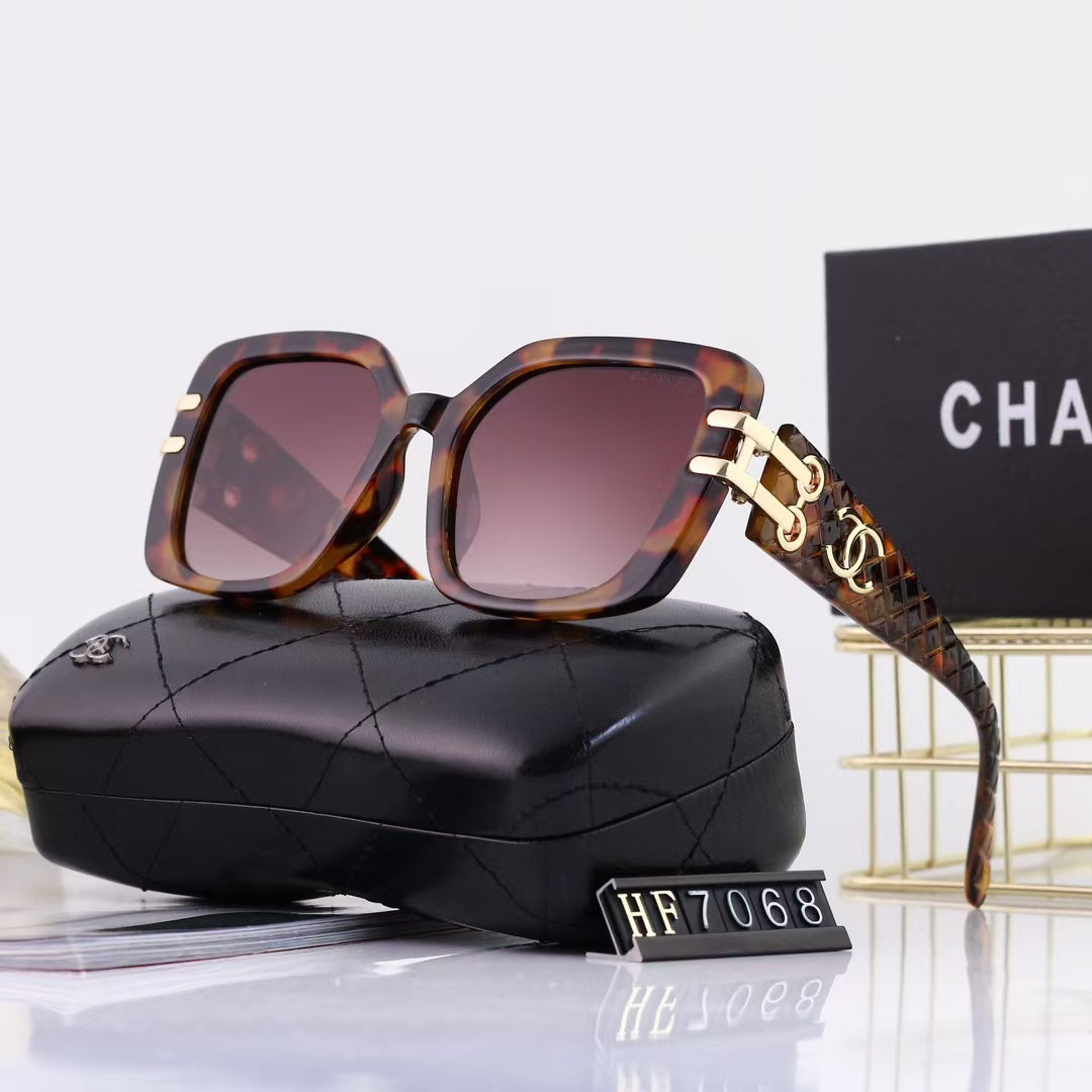 Fashion Large Frame Sunglasses CC-With Gift Box