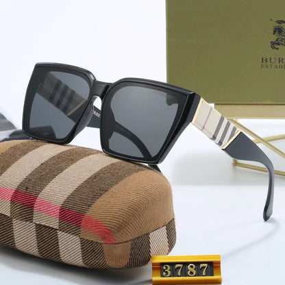 Classic Checkered Square Sunglasses-With Gift Box