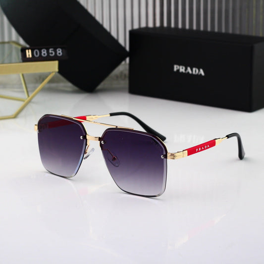 Gold Thin Frame Sunglasses-With Gift Box