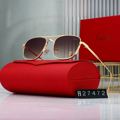 Golden Frame Sunglasses-With Gift Box