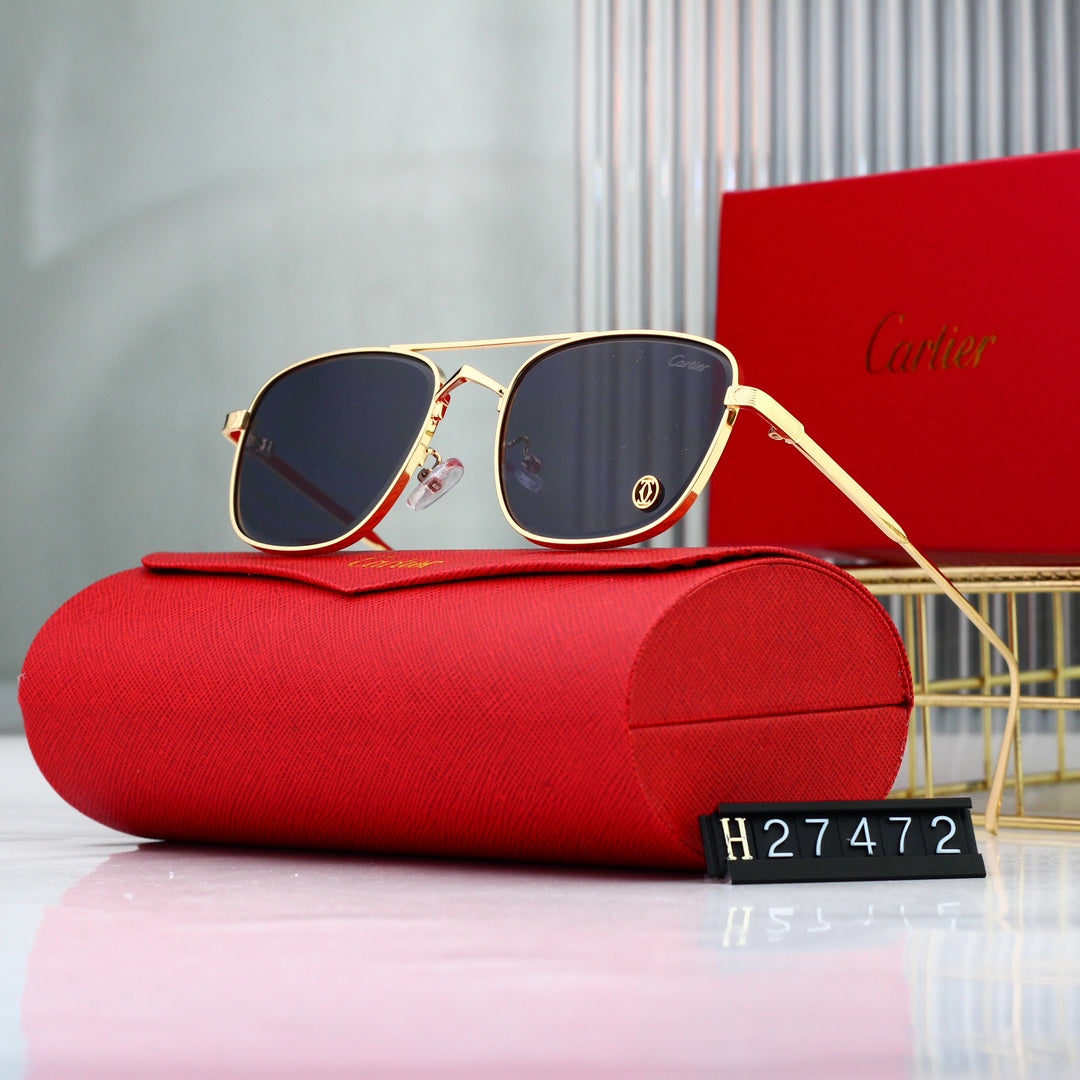 Golden Frame Sunglasses-With Gift Box