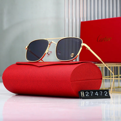 Golden Frame Sunglasses-With Gift Box