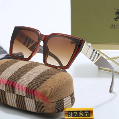 Classic Checkered Square Sunglasses-With Gift Box