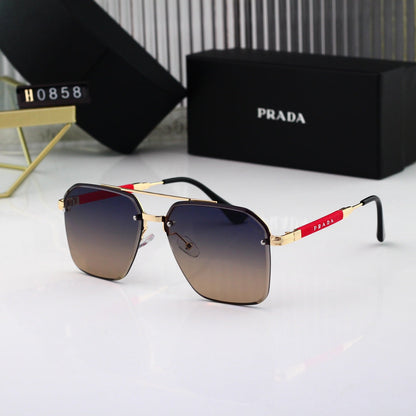 Gold Thin Frame Sunglasses-With Gift Box