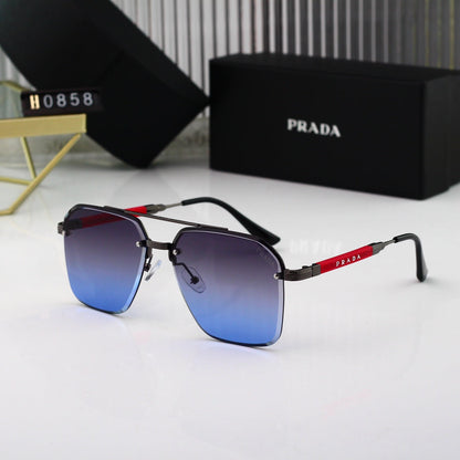 Gold Thin Frame Sunglasses-With Gift Box