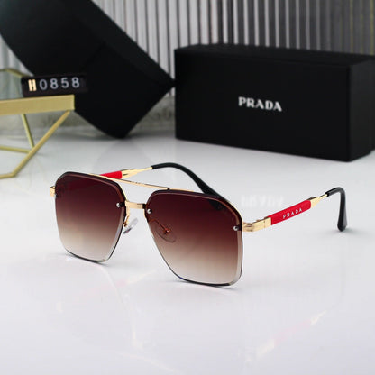 Gold Thin Frame Sunglasses-With Gift Box