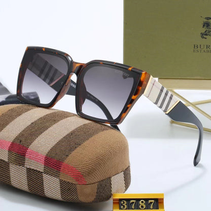 Classic Checkered Square Sunglasses-With Gift Box