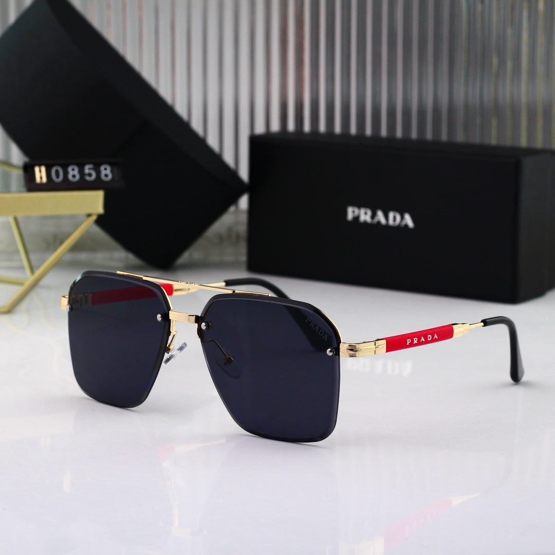 Gold Thin Frame Sunglasses-With Gift Box