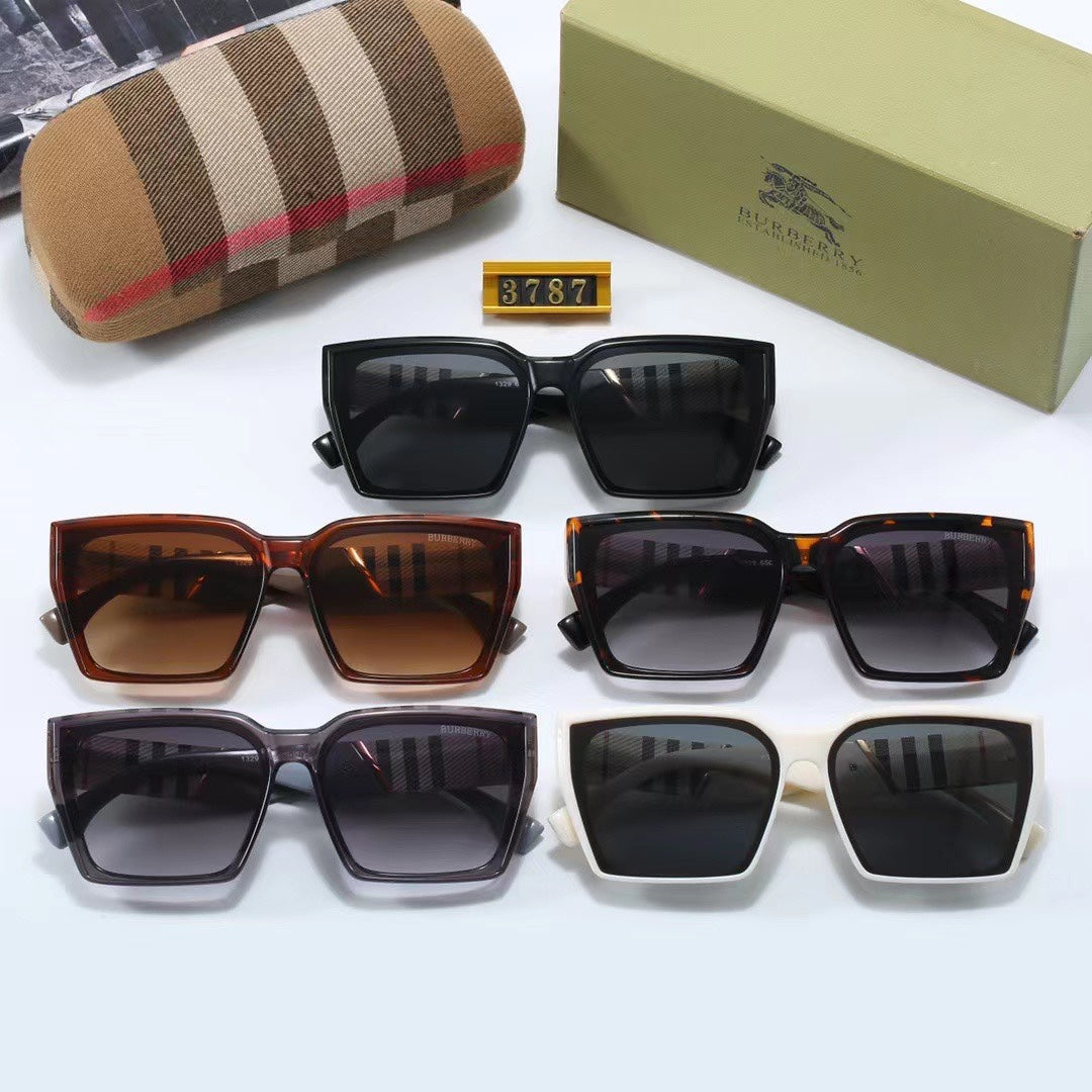 Classic Checkered Square Sunglasses-With Gift Box