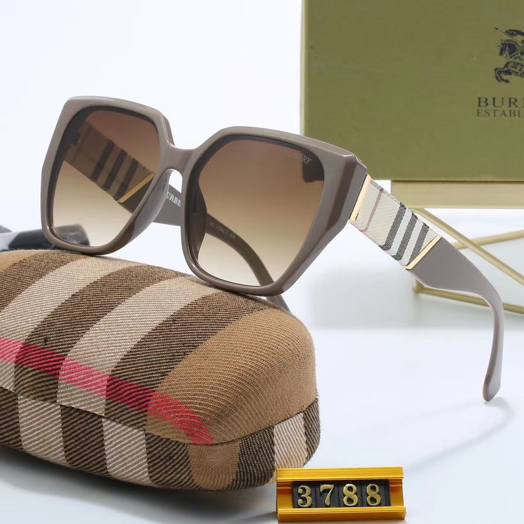 Classic Checkered Frame Sunglasses-With Gift Box